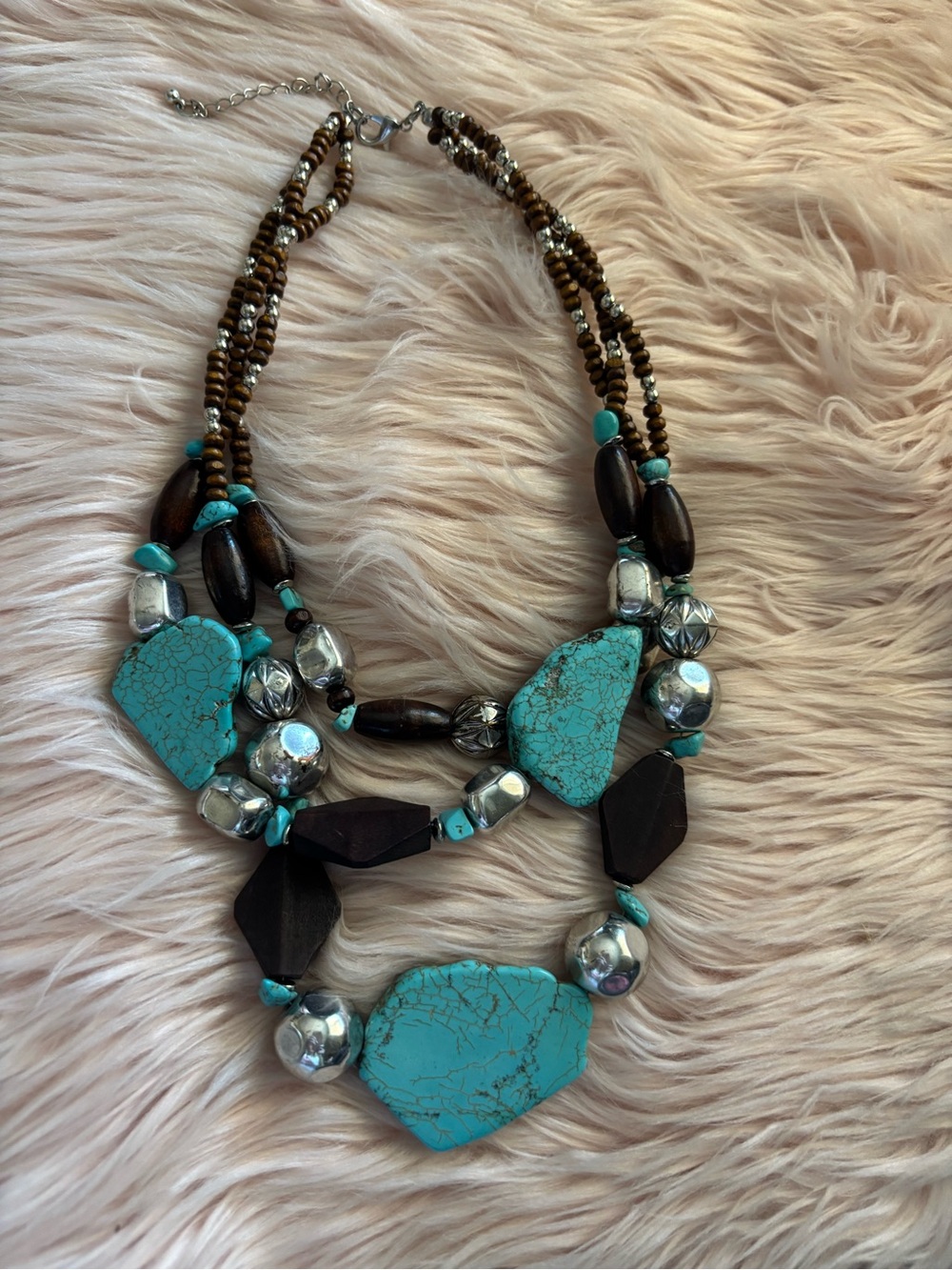Turquoise Statement Multi-Strand Necklace - Picture 2 of 5